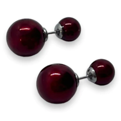 3334 Aros Estilo Dior Bordo (8x12 mm) Acero Quirúrgico
