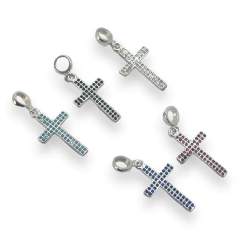 MINI 36 Dije para Charms Cruz - Variedad de Colores Plata Italiana