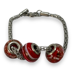 TINI-11 Pulsera 3 Donas Rojas Acero Quirúrgico - comprar online