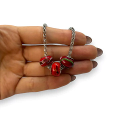 TINI-28 Pulsera 3 Donas Color Rojo Acero Quirúrgico - comprar online
