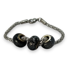 TINI-4 Pulsera 3 Donas Plateadas Acero Quirúrgico