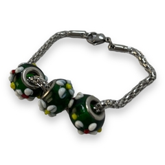 TINI-26 Pulsera 3 Donas Verdes Floreadas Acero Quirúrgico - comprar online