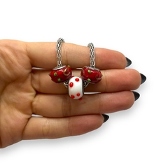 TINI-31 Pulsera 3 Donas Rojas Acero Quirurjico - comprar online