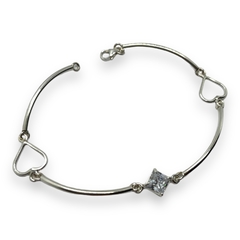 SE 2 Pulsera Premium Corazones y Cubic Plata 925