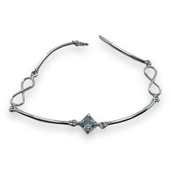 SE 2 Pulsera Premium Infinito con Cubic Rombo Plata 925