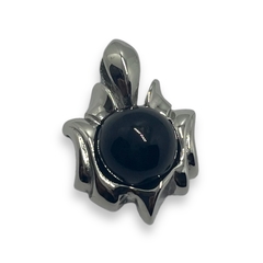5527 Dije de Diseño Piedra Negra Acero Quirúrgico en internet