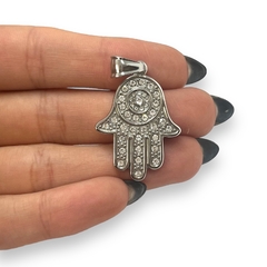 5567 Dije Mano de Fatima con Cubics Acero Quirúrgico - comprar online