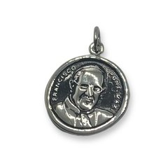 5659 Dije Medalla Papa Francisco Detalles Negros Acero Quirúrgico