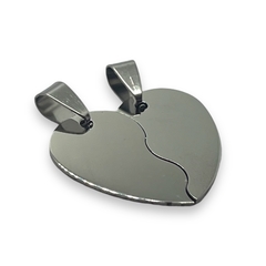 5670 Dije Corazon Partido - Ideal para grabado (28 mm) Acero Quirúrgico