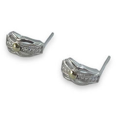 ART 14-14 Aros Pasantes de Diseño Plata y Oro - comprar online