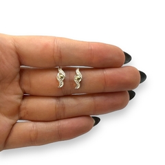 ART 14-13 Aros Pasantes de Diseño Plata y Oro - comprar online