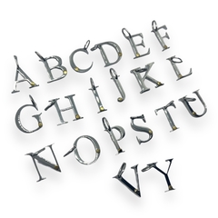 10002 Letras Iniciales Grandes con Detalle Dorado Acero Quirúrgico - comprar online