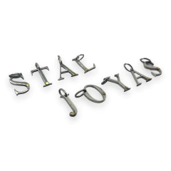 10002 Letras Iniciales Grandes con Detalle Dorado Acero Quirúrgico en internet