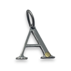 10002 Letras Iniciales Grandes con Detalle Dorado Acero Quirúrgico - tienda online