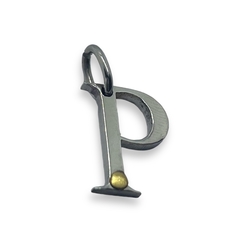 10002 Letras Iniciales Grandes con Detalle Dorado Acero Quirúrgico - comprar online