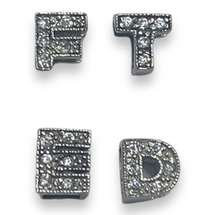 IN-4 Letras Iniciales Pasantes con Cubic - Últimas Unidades (10 mm) Plata Italiana
