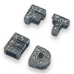 IN-4 Letras Iniciales Pasantes con Cubic - Últimas Unidades (10 mm) Plata Italiana - comprar online