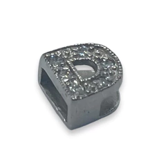IN-4 Letras Iniciales Pasantes con Cubic - Últimas Unidades (10 mm) Plata Italiana - Stal Joyas