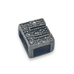IN-4 Letras Iniciales Pasantes con Cubic - Últimas Unidades (10 mm) Plata Italiana - tienda online