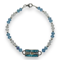 PU-SWA-ARG Pulsera Argentina con Cristales Plata Italiana