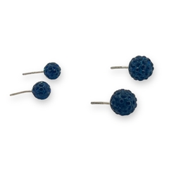 AR-BF AZ Aros Pasantes Bola de Fuego Azules - Variedad de Medidas Plata 925