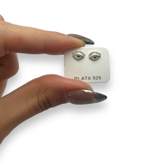 Art 1 Aros de Ojos con Cubics - Variedad de Colores Plata 925 - Stal Joyas