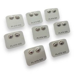 Art 1 Aros de Ojos con Cubics - Variedad de Colores Plata 925