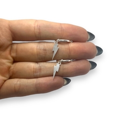 3540 Aros Argollas con Dije Rayo Acero Blanco en internet