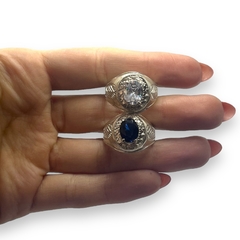 NARA-28 Anillo Masculino Piedra - Variedad de Colores Plata 925 - comprar online