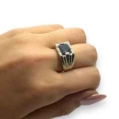 NARA-31 Anillo Masculino Piedra - Variedad de Colores Plata y Oro - Stal Joyas