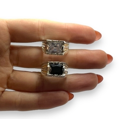 NARA-31 Anillo Masculino Piedra - Variedad de Colores Plata y Oro - comprar online