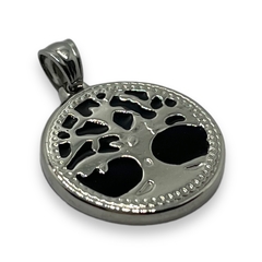 5732 Dije Arbol de la Vida - Esmaltado Negro (25mm) Acero Quirúrgico - comprar online