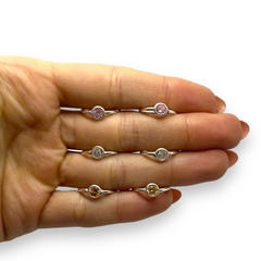 SE-10 Aros Argollas con Cubic Redondo - Variedad de Colores (17 mm) Plata 925 - comprar online