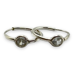 SE-10 Aros Argollas con Cubic Redondo - Variedad de Colores (17 mm) Plata 925 - tienda online