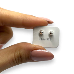 Imagen de SE-12 Aros Pasantes Bolitas - Variedad de Medidas Plata 925