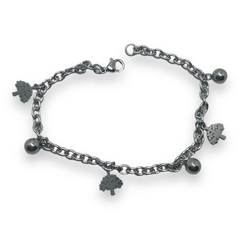 8827-3 Pulsera con Dijes Arboles Acero Quirúrgico