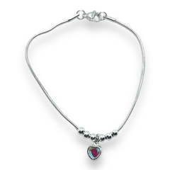 8829-1 Pulsera con Dije Corazon Blanco Acero Blanco - comprar online