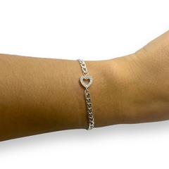 8830-4 Pulsera con Dije Corazon Chico Acero Blanco - comprar online