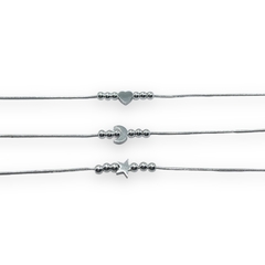 8834 Pulsera con Dije - Variedad de Modelos Acero Blanco