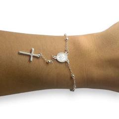 8836 Pulsera Denario Religioso Acero Blanco en internet