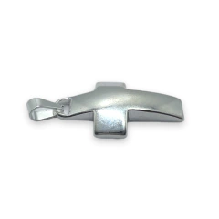 6228 Dije Cruz Bombe (20x30mm) Acero Blanco - comprar online