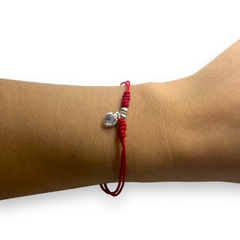 8838-2 Pulsera Hilo Rojo y Corazon Blanco Acero Blanco - comprar online