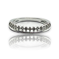 0404 Anillo Piedras Blancas Acero Blanco - comprar online
