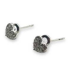 3583 Aros Pasantes Corazon Cubics Acero Blanco - comprar online