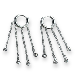 3586 Aros Cubanos Colgantes Acero Blanco - comprar online