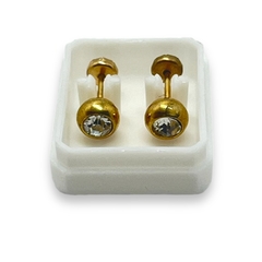 3322-122 Abridor Bolita 6 mm y Cubic Blanco Acero Dorado