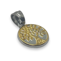 5786 Dije Circular Árbol de la Vida (15 mm) Acero Quirúrgico Dorado - comprar online