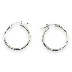 1.4 gr Aro Argolla Faceteadas (22 mm) Plata Italiana