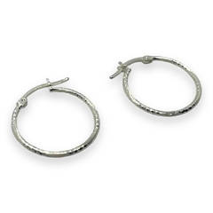 1.4 gr Aro Argolla Faceteadas (22 mm) Plata Italiana - comprar online