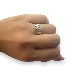 ART-109 Anillo 2 Hojas Plata 925 - Stal Joyas
